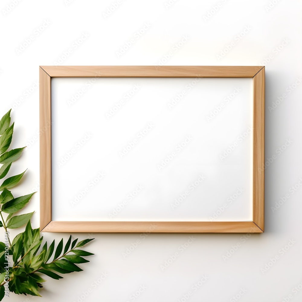 Dekoratives Bilderrahmen Mockup / Leerer Rahmen an weißer Wand / Bilderrahmen Vorlage / Mockup Vorlage / Ai-Ki generiert Dekoratives Bilderrahmen Mockup / Leerer Rahmen an weißer Wand / Bilderrahmen Vorlage / Mockup Vorlage / Ai-Ki generiert
