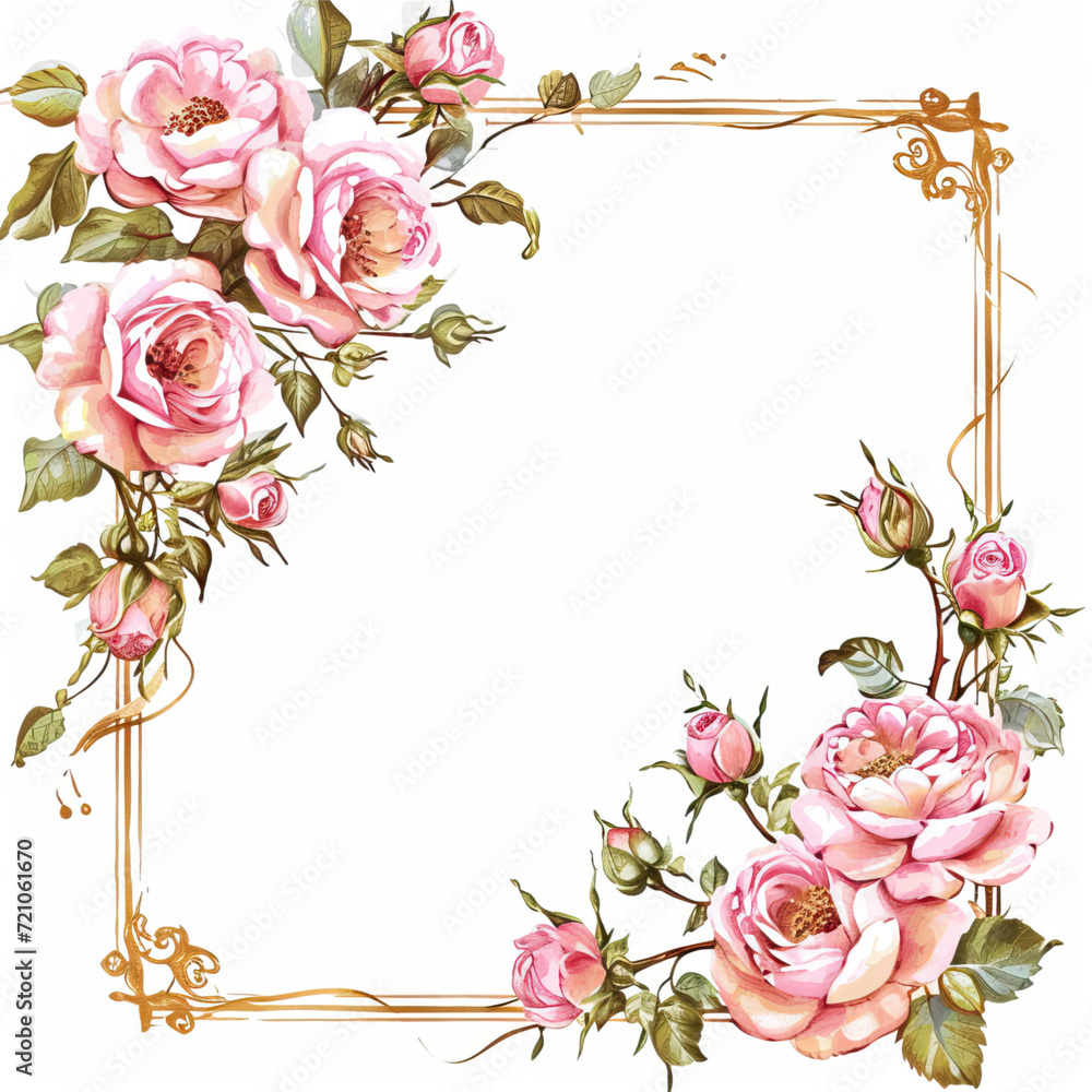 Flower frame in watercolor style
Flower frame in watercolor style