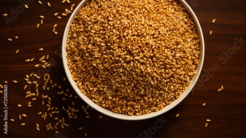Extreme Closeup of a Bowl of Freekeh AI Generated photo