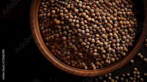 Extreme Closeup of Lentils: Highly Detailed Minimal Style Overhead View AI Generated