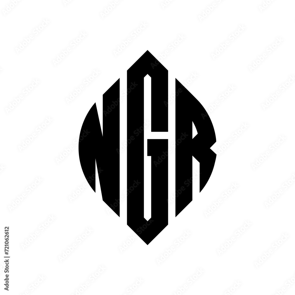 NGR circle letter logo design with circle and ellipse shape. NGR ellipse letters with typographic style. The three initials form a circle logo. NGR circle emblem abstract monogram letter mark vector. NGR circle letter logo design with circle and ellipse shape. NGR ellipse letters with typographic style. The three initials form a circle logo. NGR circle emblem abstract monogram letter mark vector.