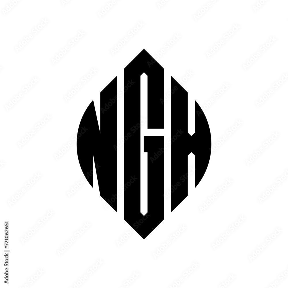 NGX circle letter logo design with circle and ellipse shape. NGX ellipse letters with typographic style. The three initials form a circle logo. NGX circle emblem abstract monogram letter mark vector. NGX circle letter logo design with circle and ellipse shape. NGX ellipse letters with typographic style. The three initials form a circle logo. NGX circle emblem abstract monogram letter mark vector.