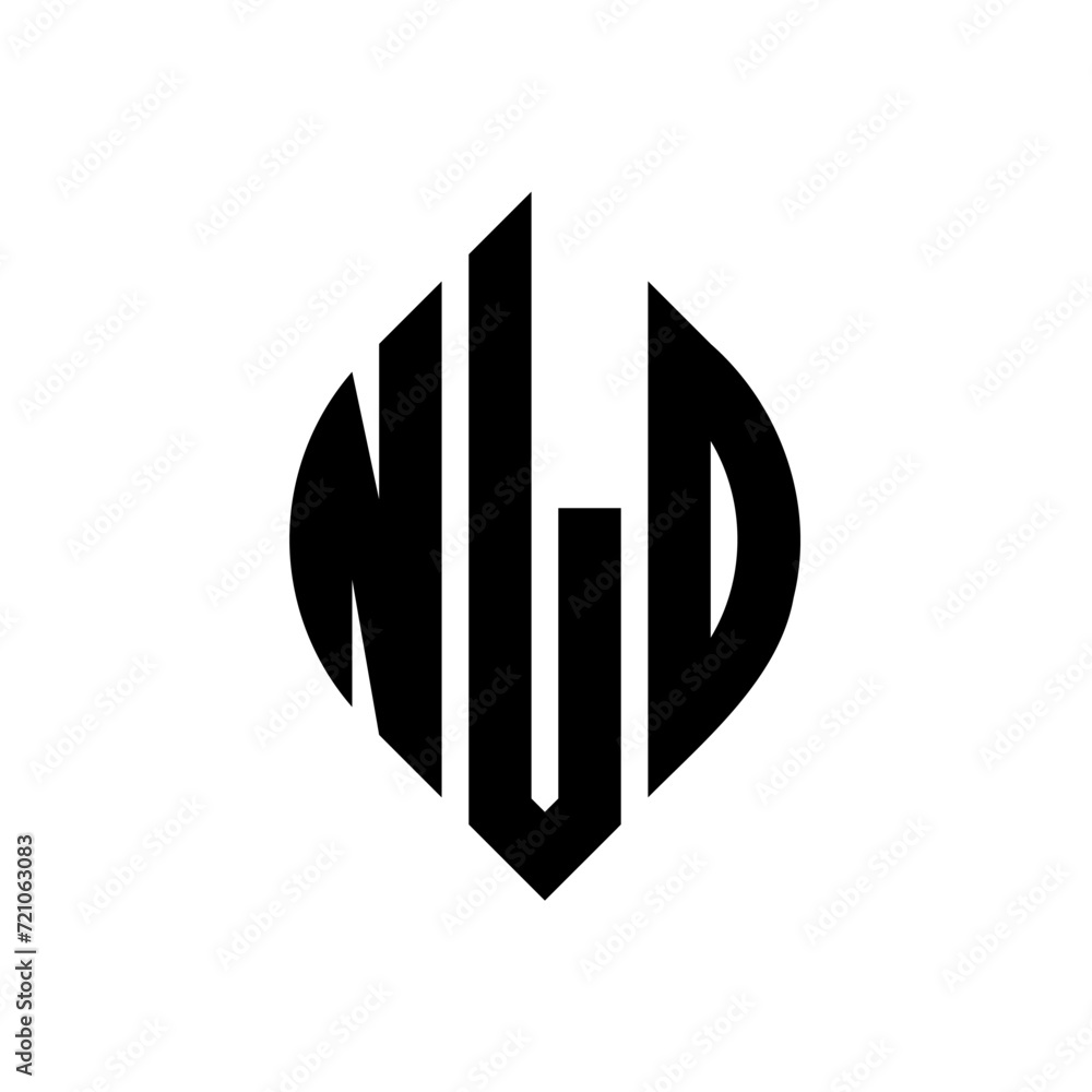 NLD circle letter logo design with circle and ellipse shape. NLD ellipse letters with typographic style. The three initials form a circle logo. NLD circle emblem abstract monogram letter mark vector. NLD circle letter logo design with circle and ellipse shape. NLD ellipse letters with typographic style. The three initials form a circle logo. NLD circle emblem abstract monogram letter mark vector.