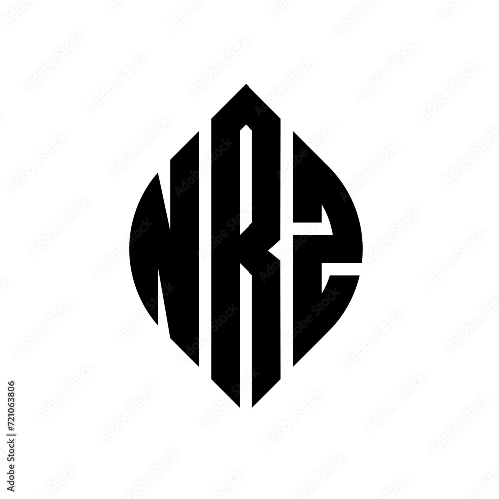 NRZ circle letter logo design with circle and ellipse shape. NRZ ellipse letters with typographic style. The three initials form a circle logo. NRZ circle emblem abstract monogram letter mark vector. NRZ circle letter logo design with circle and ellipse shape. NRZ ellipse letters with typographic style. The three initials form a circle logo. NRZ circle emblem abstract monogram letter mark vector.