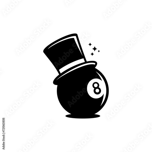 vector magic hat on billiard eight ball