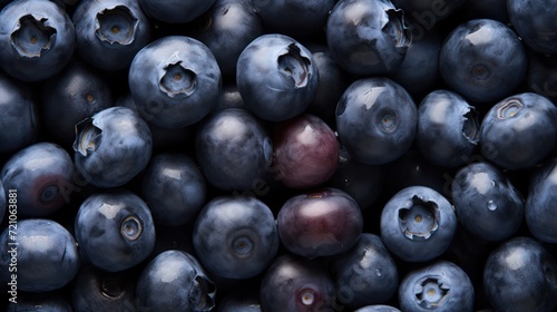 Extreme Closeup of Bilberries: Highly Detailed Minimal Style Overhead View AI Generated