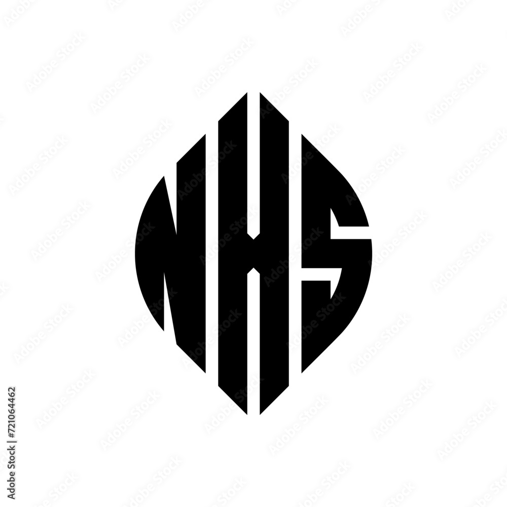 NXS circle letter logo design with circle and ellipse shape. NXS ellipse letters with typographic style. The three initials form a circle logo. NXS circle emblem abstract monogram letter mark vector. NXS circle letter logo design with circle and ellipse shape. NXS ellipse letters with typographic style. The three initials form a circle logo. NXS circle emblem abstract monogram letter mark vector.