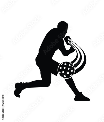Pickleball Men Player Black Vector. You can use it as club logo, banner design etc.
