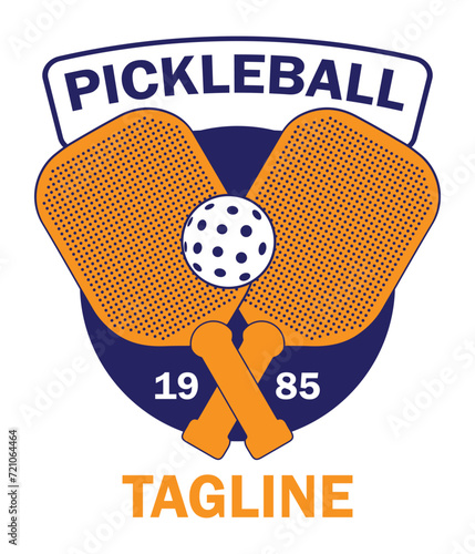 Pickleball Custom Tagline Design Vector. You can use it as club logo, banner design etc.