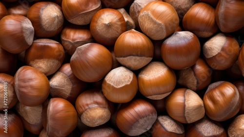 Extreme Closeup of Hazelnuts  Highly Detailed Minimal Style Overhead View AI Generated