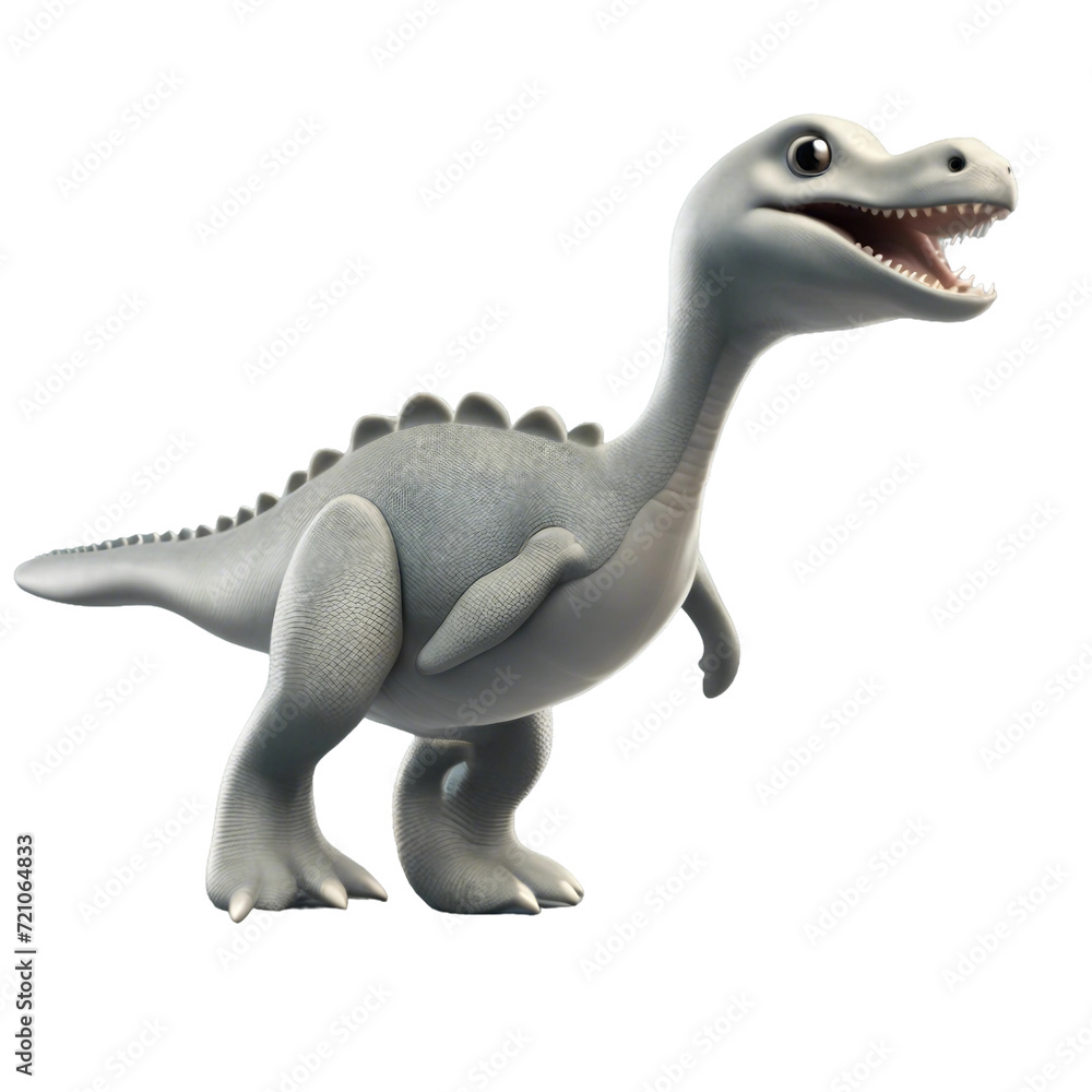 Cute plesiosaurus dinosaur cartoon with white background create by Ai