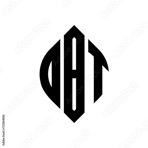 OBT circle letter logo design with circle and ellipse shape. OBT ellipse letters with typographic style. The three initials form a circle logo. OBT circle emblem abstract monogram letter mark vector. photo