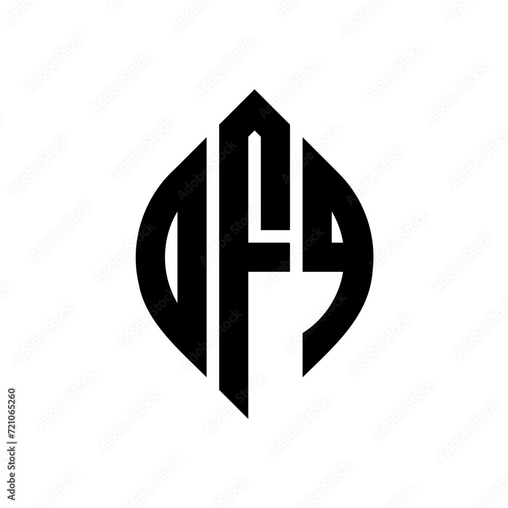 OFQ circle letter logo design with circle and ellipse shape. OFQ ellipse letters with typographic style. The three initials form a circle logo. OFQ circle emblem abstract monogram letter mark vector. OFQ circle letter logo design with circle and ellipse shape. OFQ ellipse letters with typographic style. The three initials form a circle logo. OFQ circle emblem abstract monogram letter mark vector.