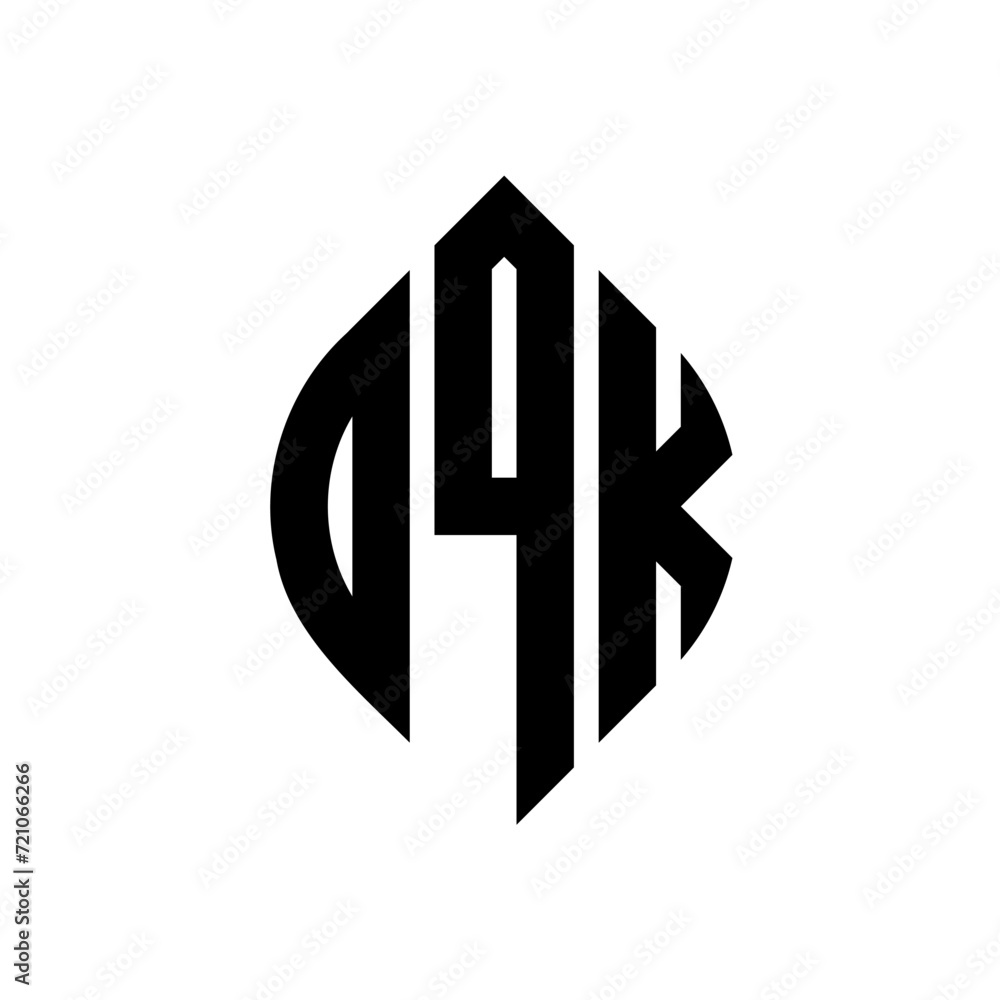 OQK circle letter logo design with circle and ellipse shape. OQK ellipse letters with typographic style. The three initials form a circle logo. OQK circle emblem abstract monogram letter mark vector. OQK circle letter logo design with circle and ellipse shape. OQK ellipse letters with typographic style. The three initials form a circle logo. OQK circle emblem abstract monogram letter mark vector.