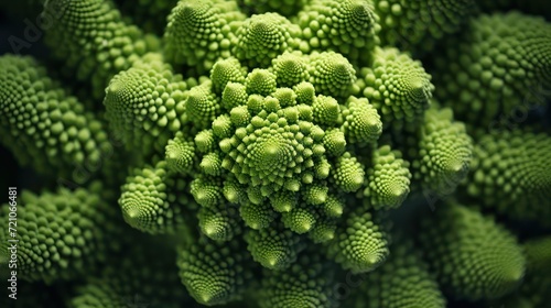 Extreme Closeup of Romanesco Broccoli in Minimal Style AI Generated