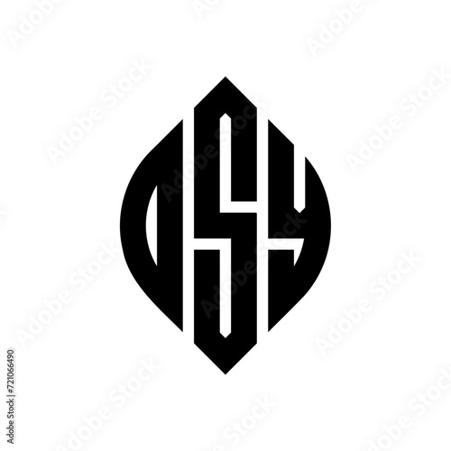 OSY circle letter logo design with circle and ellipse shape. OSY ellipse letters with typographic style. The three initials form a circle logo. OSY circle emblem abstract monogram letter mark vector.