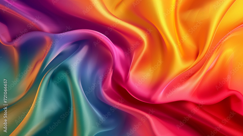 Obraz premium Red, green, blue-purple, and yellow-orange silk background vector presentation design