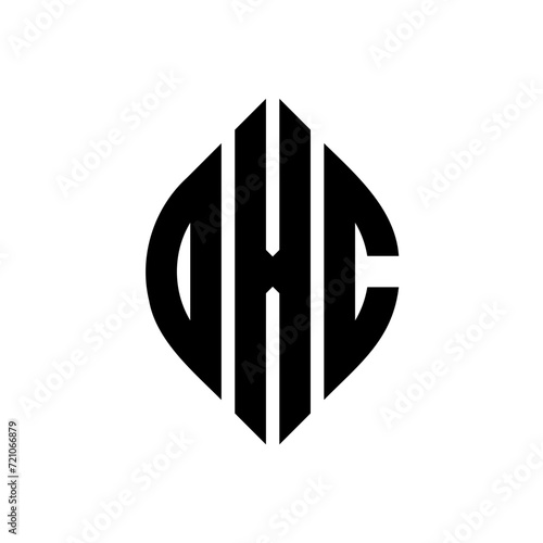 OXC circle letter logo design with circle and ellipse shape. OXC ellipse letters with typographic style. The three initials form a circle logo. OXC circle emblem abstract monogram letter mark vector.