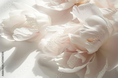 An exquisite portrayal of isolated peony petals on a clean white background