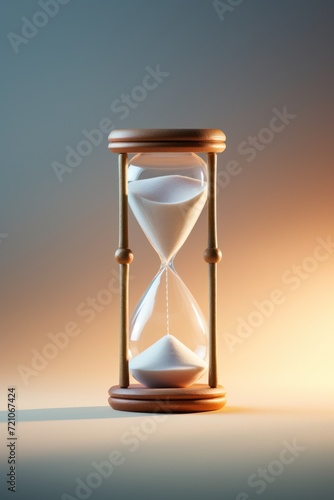 Solid Light Color Background with Hour Glass AI Generated