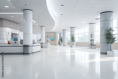 The decoration of the nursing staff s desks inside the new hospital building is beautiful and pleasing to the eye.