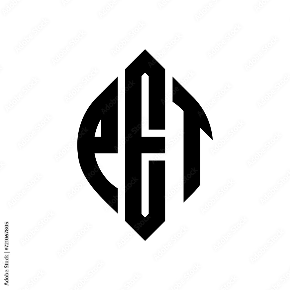 PET circle letter logo design with circle and ellipse shape. PET ellipse letters with typographic style. The three initials form a circle logo. PET circle emblem abstract monogram letter mark vector. PET circle letter logo design with circle and ellipse shape. PET ellipse letters with typographic style. The three initials form a circle logo. PET circle emblem abstract monogram letter mark vector.