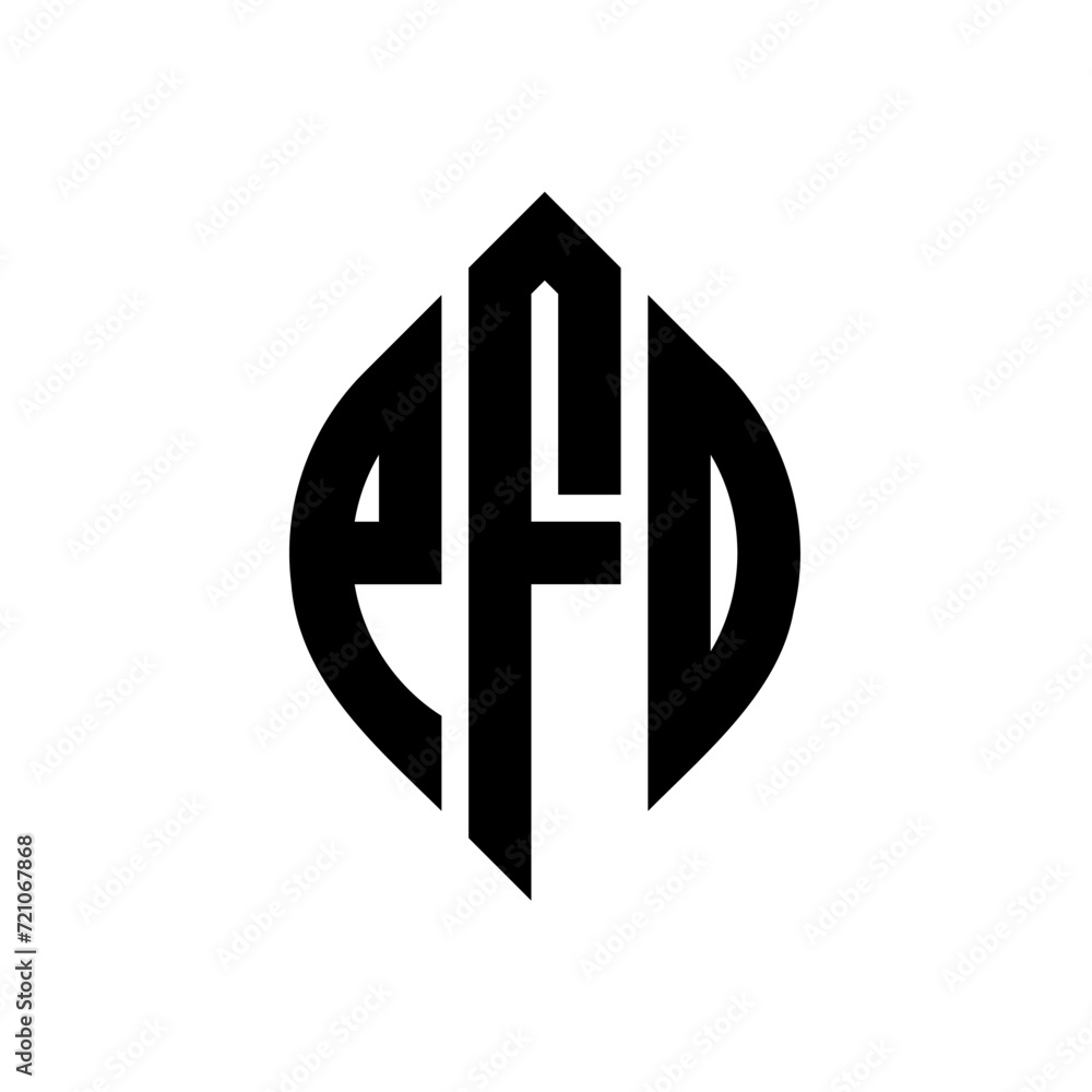 PFO circle letter logo design with circle and ellipse shape. PFO ellipse letters with typographic style. The three initials form a circle logo. PFO circle emblem abstract monogram letter mark vector. PFO circle letter logo design with circle and ellipse shape. PFO ellipse letters with typographic style. The three initials form a circle logo. PFO circle emblem abstract monogram letter mark vector.