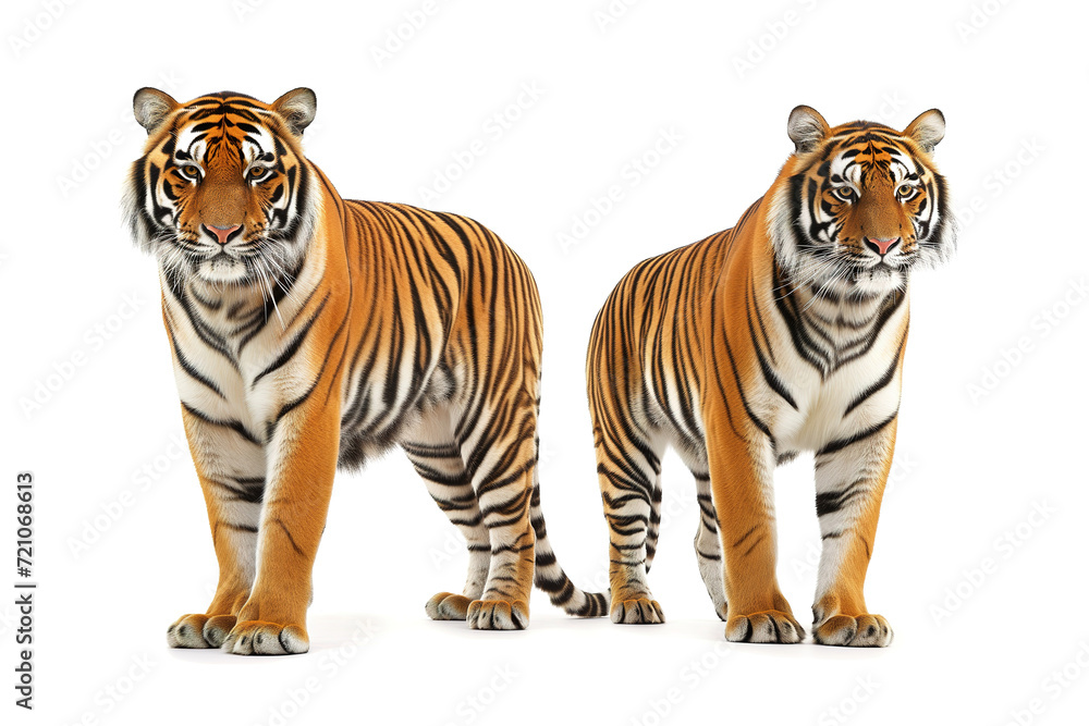 Two tigers isolated on white background Two tigers isolated on white background