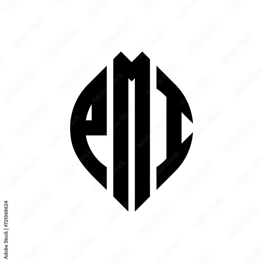 PMI circle letter logo design with circle and ellipse shape. PMI ellipse letters with typographic style. The three initials form a circle logo. PMI circle emblem abstract monogram letter mark vector. PMI circle letter logo design with circle and ellipse shape. PMI ellipse letters with typographic style. The three initials form a circle logo. PMI circle emblem abstract monogram letter mark vector.