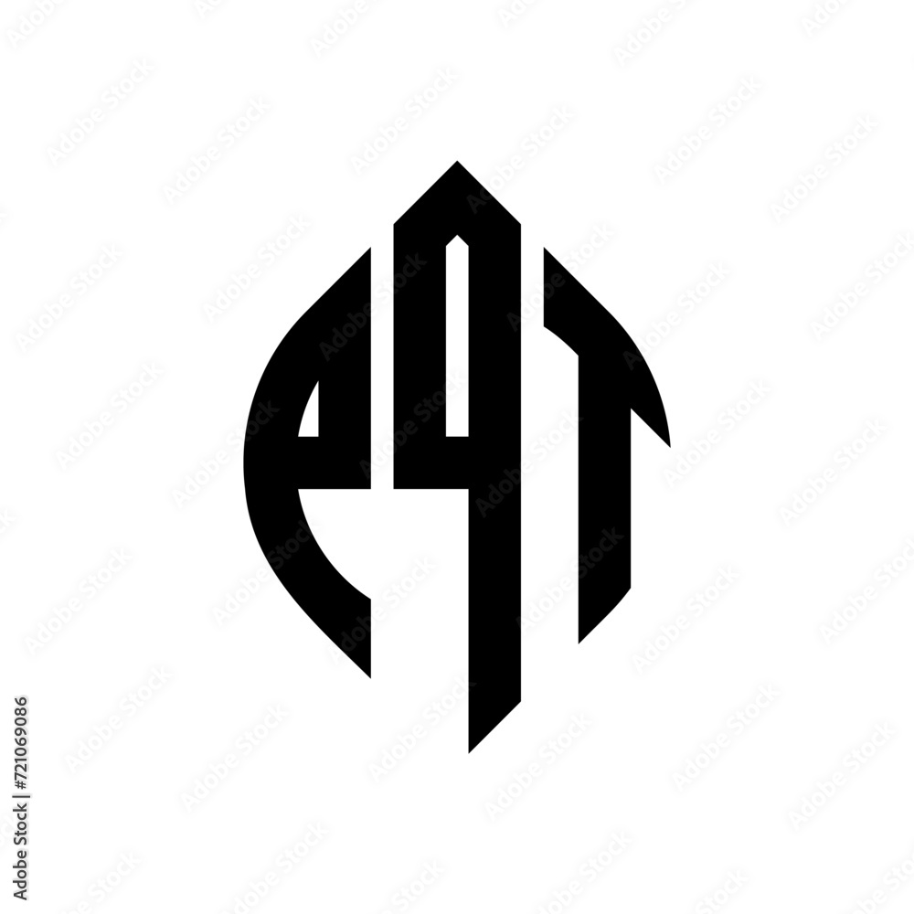 PQT circle letter logo design with circle and ellipse shape. PQT ellipse letters with typographic style. The three initials form a circle logo. PQT circle emblem abstract monogram letter mark vector. PQT circle letter logo design with circle and ellipse shape. PQT ellipse letters with typographic style. The three initials form a circle logo. PQT circle emblem abstract monogram letter mark vector.