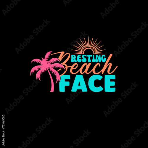 resting beach face SVG