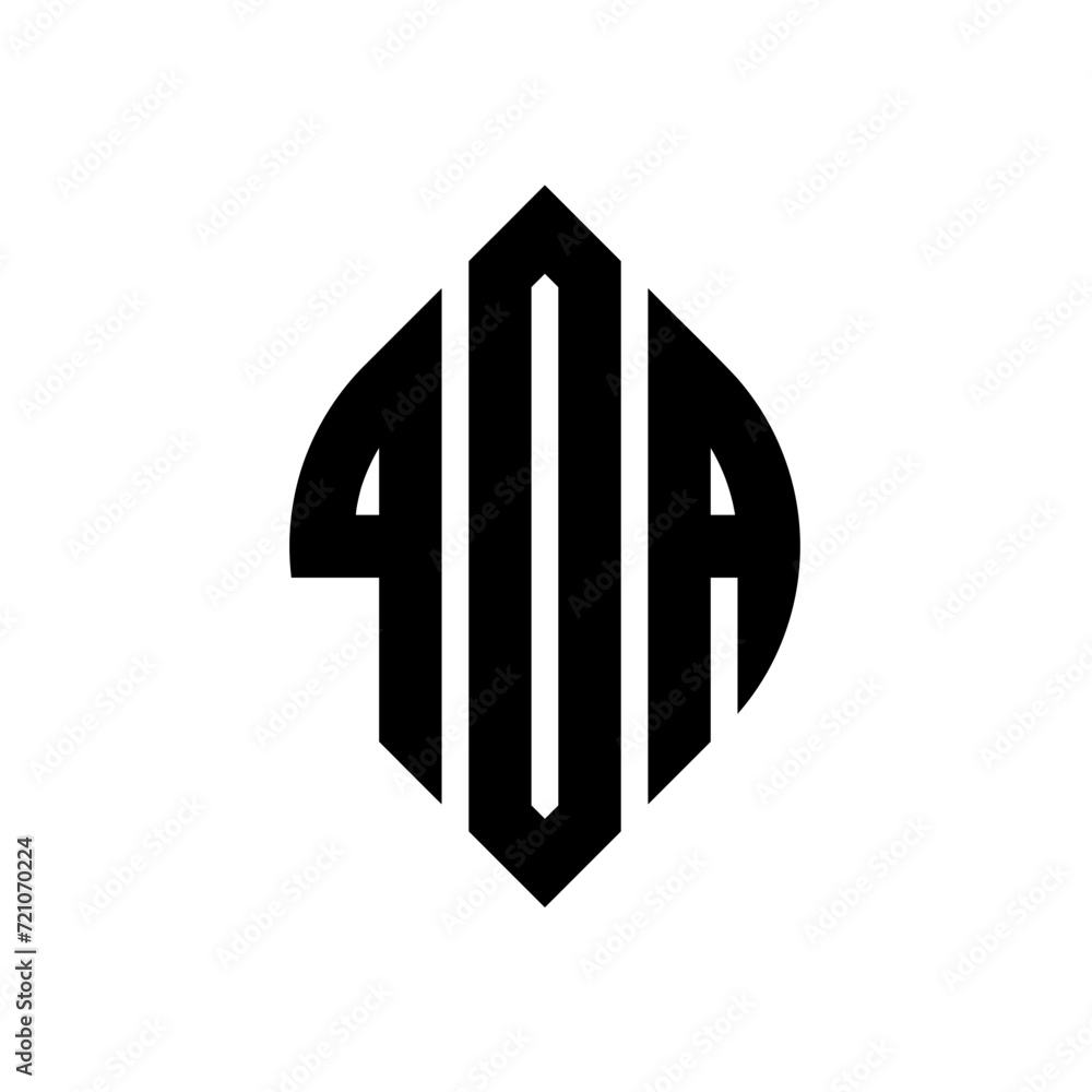 QDA circle letter logo design with circle and ellipse shape. QDA ellipse letters with typographic style. The three initials form a circle logo. QDA circle emblem abstract monogram letter mark vector. QDA circle letter logo design with circle and ellipse shape. QDA ellipse letters with typographic style. The three initials form a circle logo. QDA circle emblem abstract monogram letter mark vector.