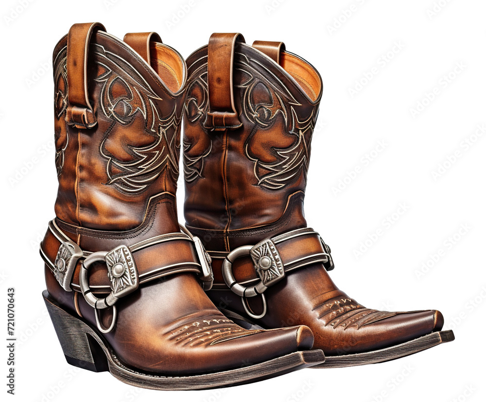 Cowboy leather boots cut out