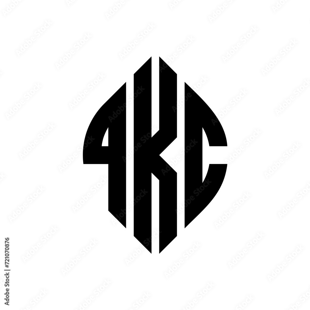 QKC circle letter logo design with circle and ellipse shape. QKC ellipse letters with typographic style. The three initials form a circle logo. QKC circle emblem abstract monogram letter mark vector. QKC circle letter logo design with circle and ellipse shape. QKC ellipse letters with typographic style. The three initials form a circle logo. QKC circle emblem abstract monogram letter mark vector.