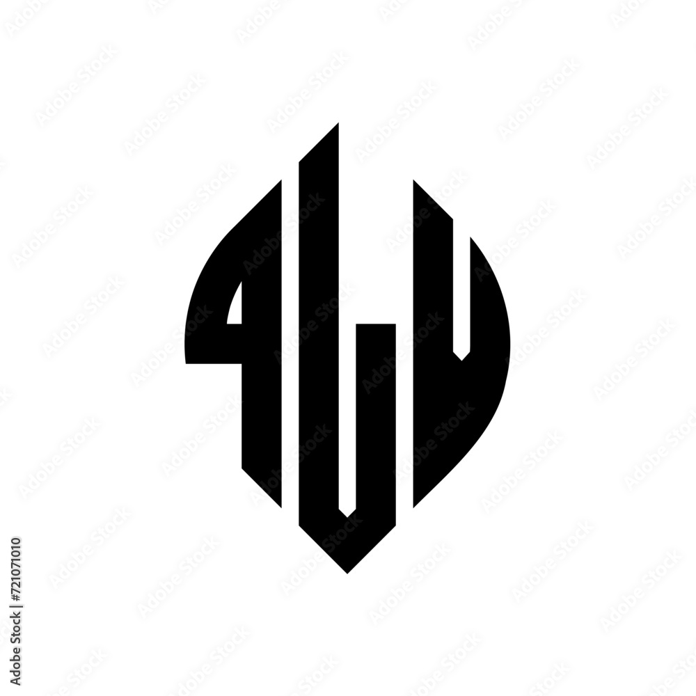 QLV circle letter logo design with circle and ellipse shape. QLV ellipse letters with typographic style. The three initials form a circle logo. QLV circle emblem abstract monogram letter mark vector. QLV circle letter logo design with circle and ellipse shape. QLV ellipse letters with typographic style. The three initials form a circle logo. QLV circle emblem abstract monogram letter mark vector.