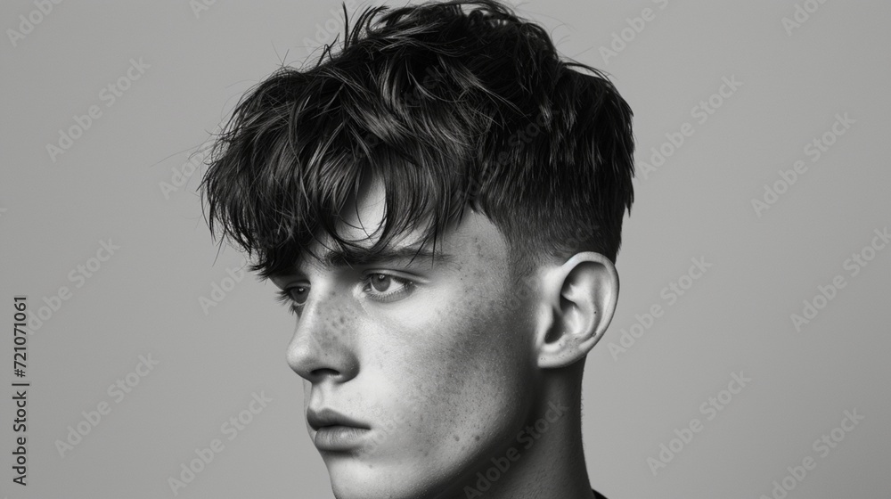 Men's textured crop haircut with a subtle fringe, providing a versatile and stylish option for those seeking a low-maintenance yet fashionable look. Men's textured crop haircut with a subtle fringe, providing a versatile and stylish option for those seeking a low-maintenance yet fashionable look.