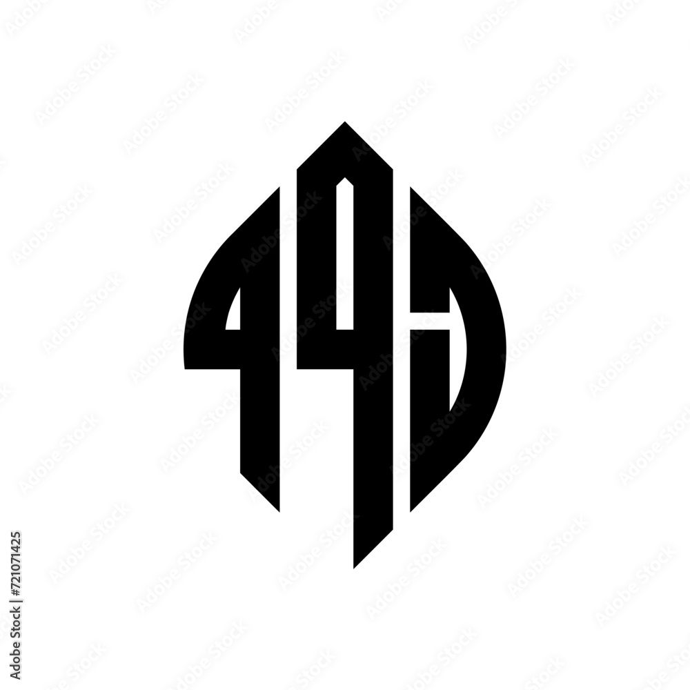 Obraz premium QQJ logo. QQJ letter. QQJ letter logo design. Initials QQJ logo linked with circle and uppercase monogram logo. QQJ typography for technology, business and real estate brand.