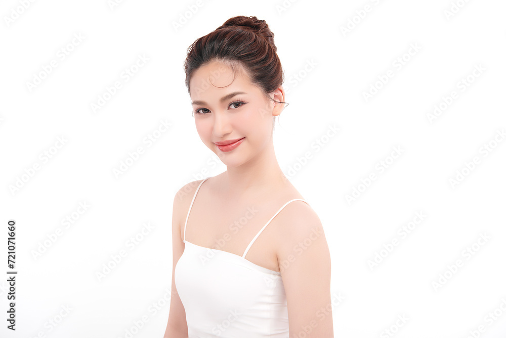 Beautiful young asian woman with clean fresh skin on white background, Face care, Facial treatment, Cosmetology, beauty and spa, Asian women portrait. Beautiful young asian woman with clean fresh skin on white background, Face care, Facial treatment, Cosmetology, beauty and spa, Asian women portrait.