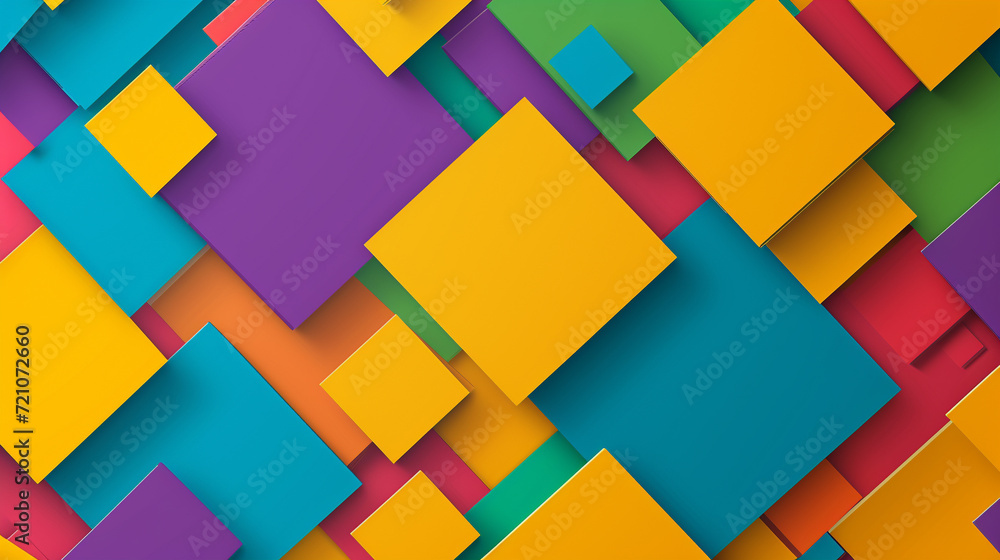 Yellow, purple, blue-green, and red-orange box rectangle background vector presentation design. PowerPoint and Business background.