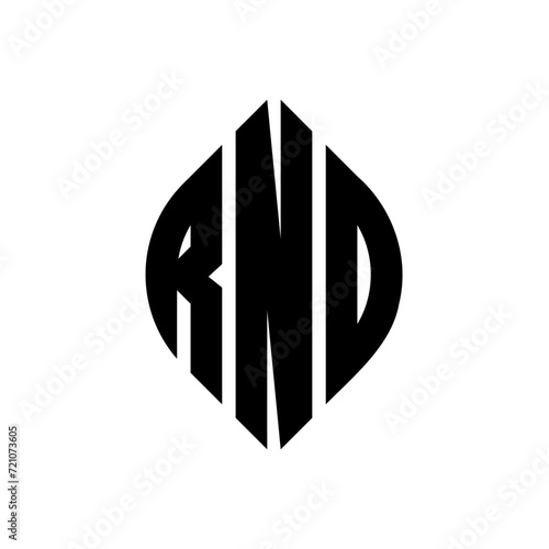 RNO circle letter logo design with circle and ellipse shape. RNO ellipse letters with typographic style. The three initials form a circle logo. RNO circle emblem abstract monogram letter mark vector. photo