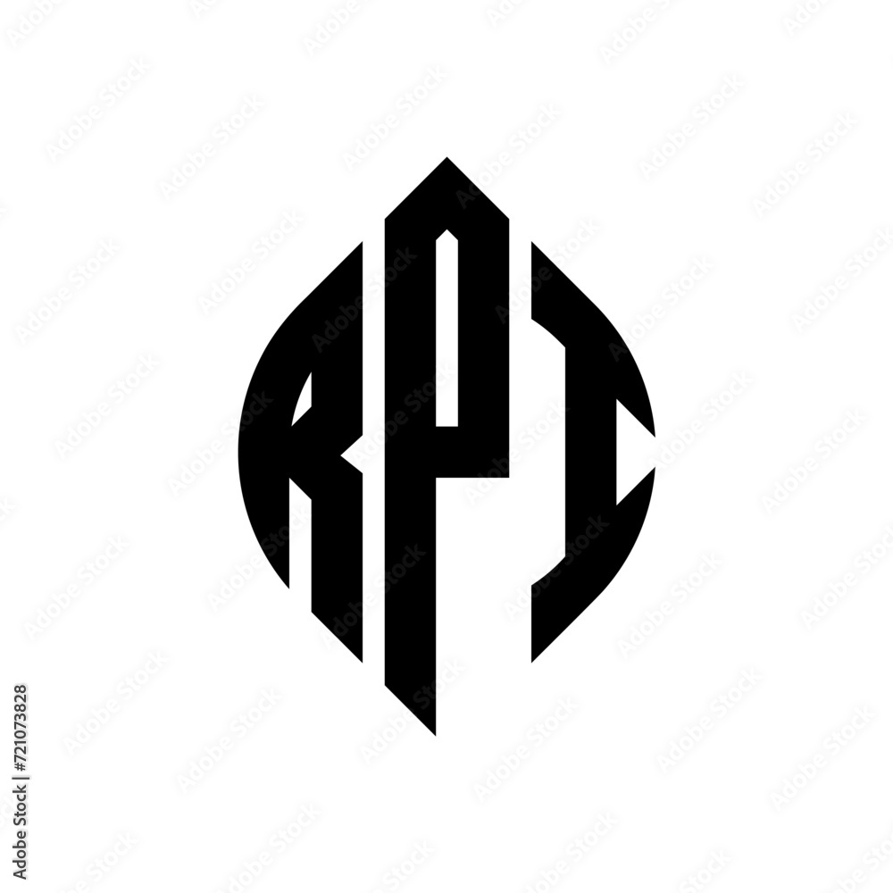 RPI circle letter logo design with circle and ellipse shape. RPI ellipse letters with typographic style. The three initials form a circle logo. RPI circle emblem abstract monogram letter mark vector. RPI circle letter logo design with circle and ellipse shape. RPI ellipse letters with typographic style. The three initials form a circle logo. RPI circle emblem abstract monogram letter mark vector.
