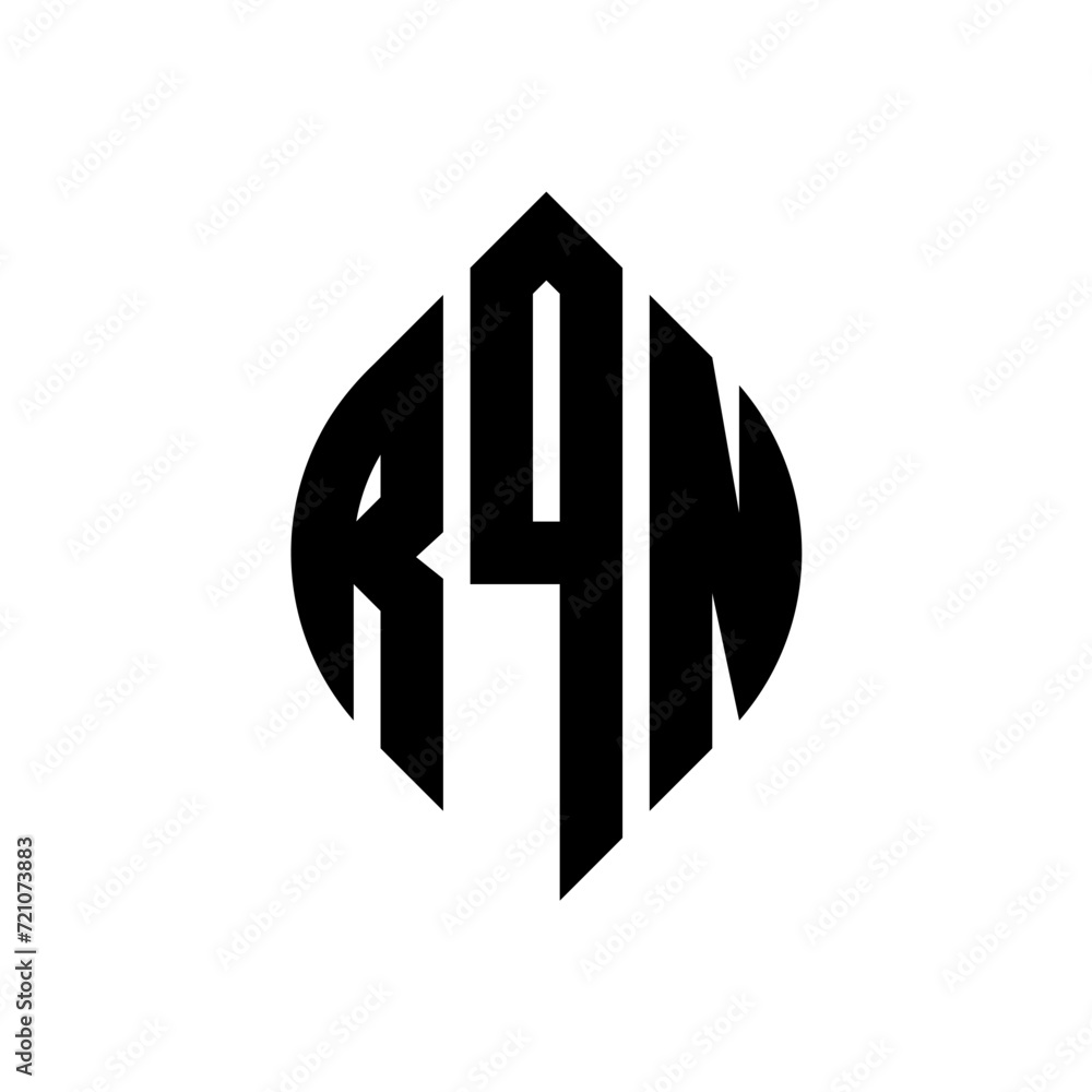 RQN circle letter logo design with circle and ellipse shape. RQN ellipse letters with typographic style. The three initials form a circle logo. RQN circle emblem abstract monogram letter mark vector. RQN circle letter logo design with circle and ellipse shape. RQN ellipse letters with typographic style. The three initials form a circle logo. RQN circle emblem abstract monogram letter mark vector.
