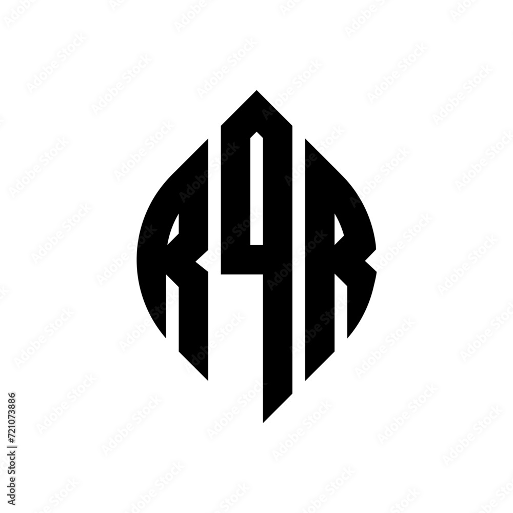 RQR circle letter logo design with circle and ellipse shape. RQR ellipse letters with typographic style. The three initials form a circle logo. RQR circle emblem abstract monogram letter mark vector. RQR circle letter logo design with circle and ellipse shape. RQR ellipse letters with typographic style. The three initials form a circle logo. RQR circle emblem abstract monogram letter mark vector.