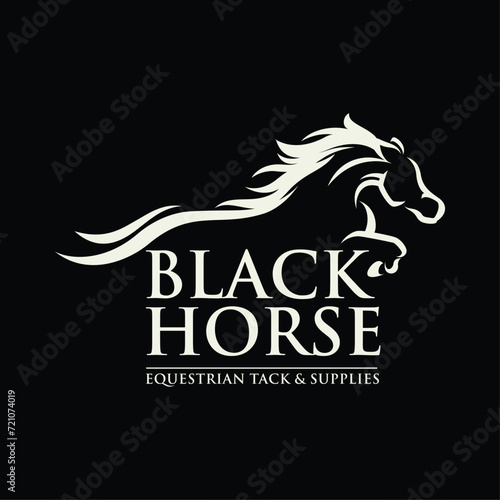 Horse logo template vector. Race Horse illustration logo Inspiration Vector