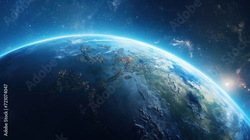 Earth Planet in Space. Celestial, Cosmic, Solar System, Astronomy, Universe, Galactic, Planetary © Humam