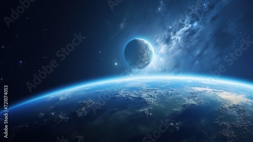 Earth Planet in Space. Celestial, Cosmic, Solar System, Astronomy, Universe, Galactic, Planetary 