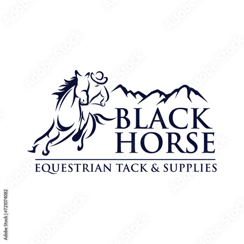 Horse logo template vector. Race Horse illustration logo Inspiration Vector