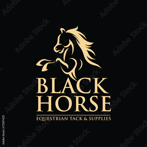 Horse logo template vector. Race Horse illustration logo Inspiration Vector