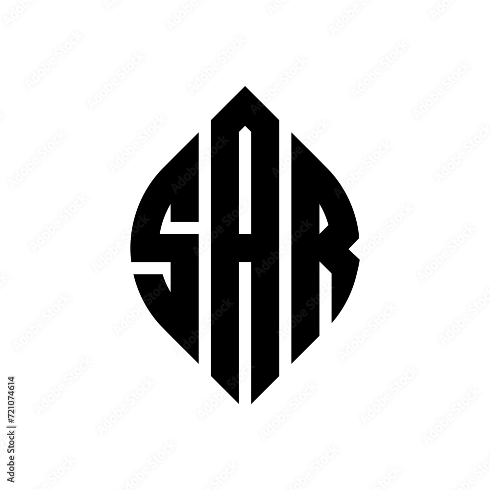 SAR circle letter logo design with circle and ellipse shape. SAR ellipse letters with typographic style. The three initials form a circle logo. SAR circle emblem abstract monogram letter mark vector. SAR circle letter logo design with circle and ellipse shape. SAR ellipse letters with typographic style. The three initials form a circle logo. SAR circle emblem abstract monogram letter mark vector.