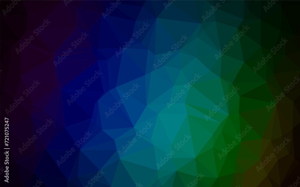 Obraz premium Dark Multicolor, Rainbow vector polygon abstract layout. A vague abstract illustration with gradient. Brand new design for your business.